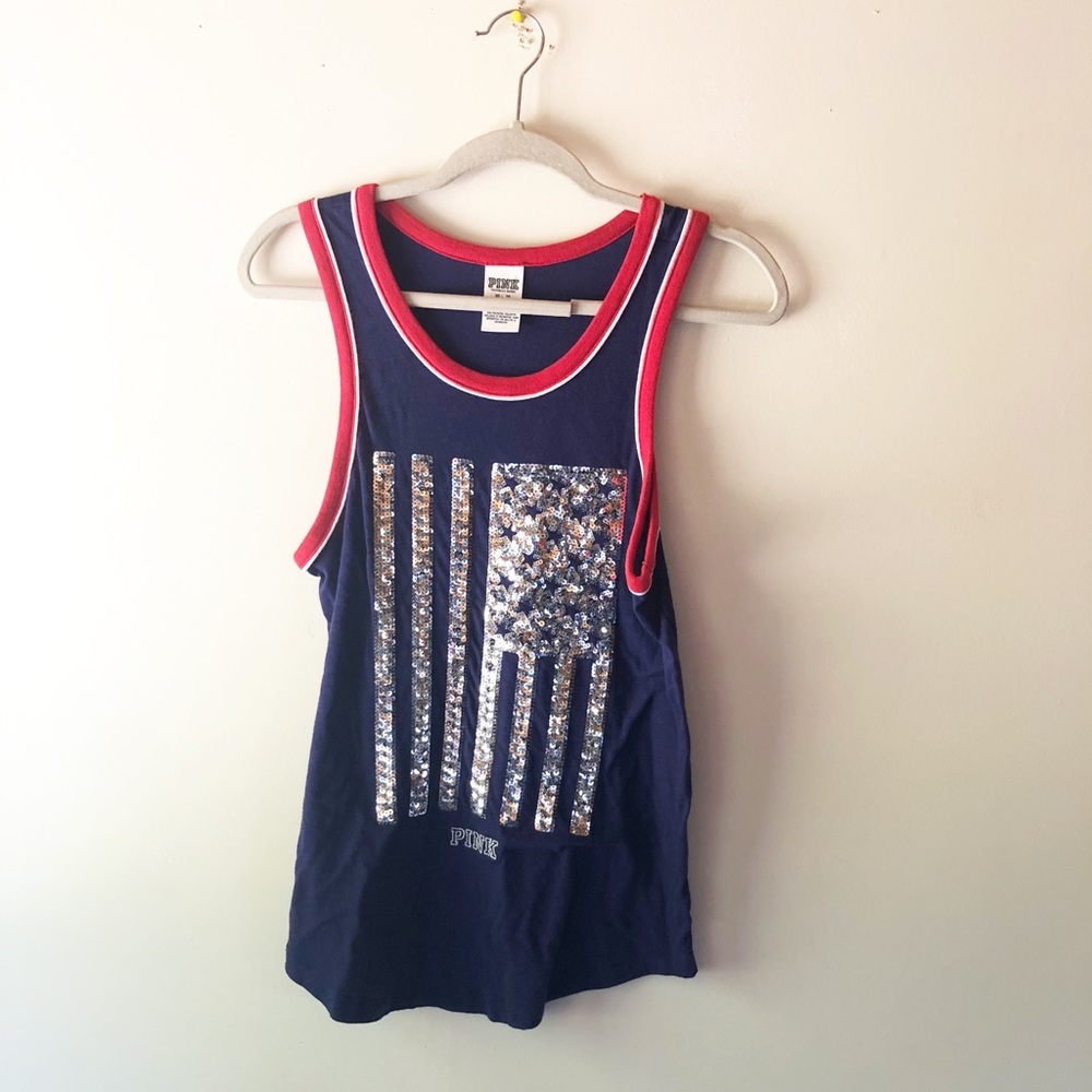 VS PINK patriotic tank with sequins EE139